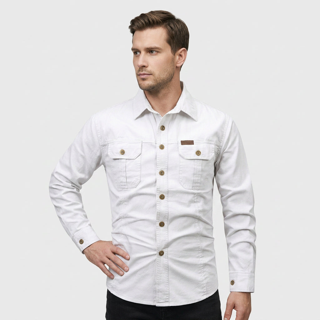 Chemise Manches Longues Col Classique Boutonnée pour Homme