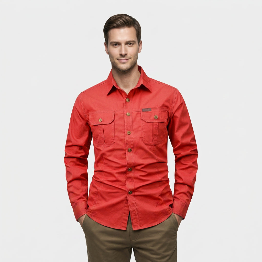 Chemise Manches Longues Col Classique Boutonnée pour Homme