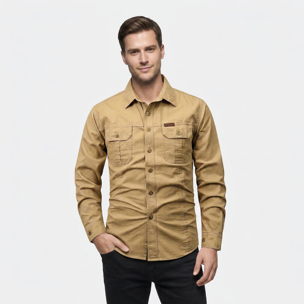 Chemise Manches Longues Col Classique Boutonnée pour Homme