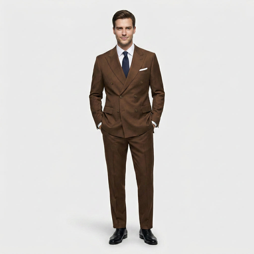 Costume Deux Pièces Double Boutonnage Revers Pointus pour Homme
