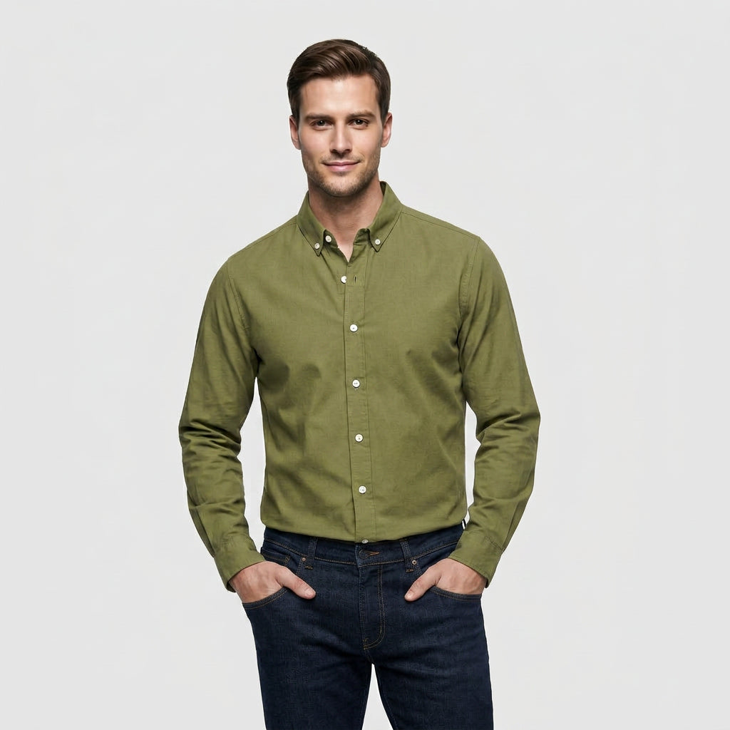 Chemise Classique Manches Longues Col Structuré pour Homme