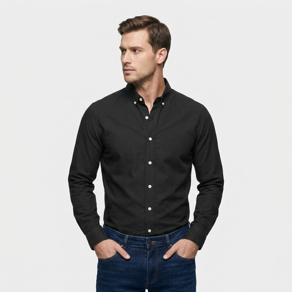 Chemise Classique Manches Longues Col Structuré pour Homme