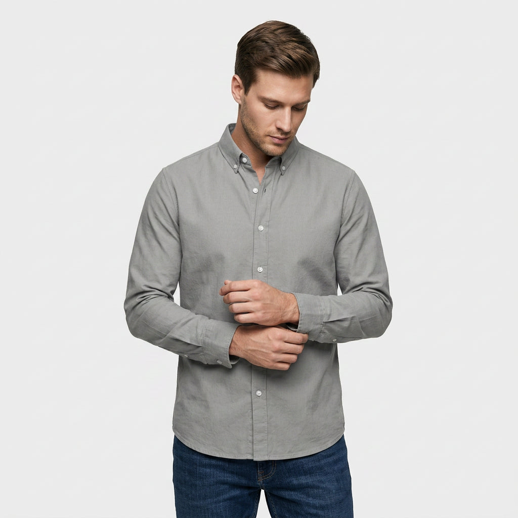 Chemise Classique Manches Longues Col Structuré pour Homme