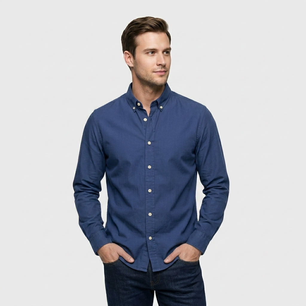 Chemise Classique Manches Longues Col Structuré pour Homme