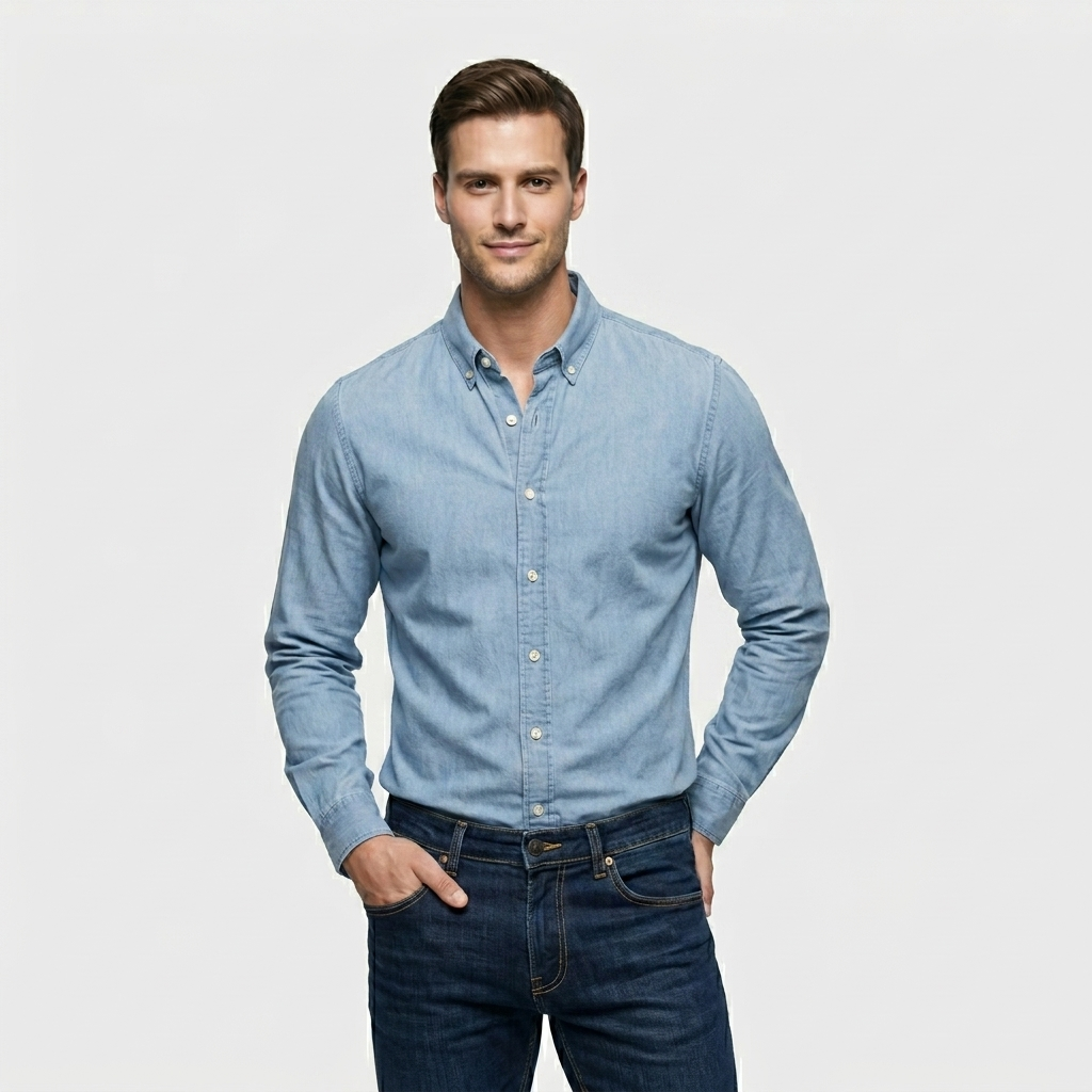 Chemise Classique Manches Longues Col Structuré pour Homme