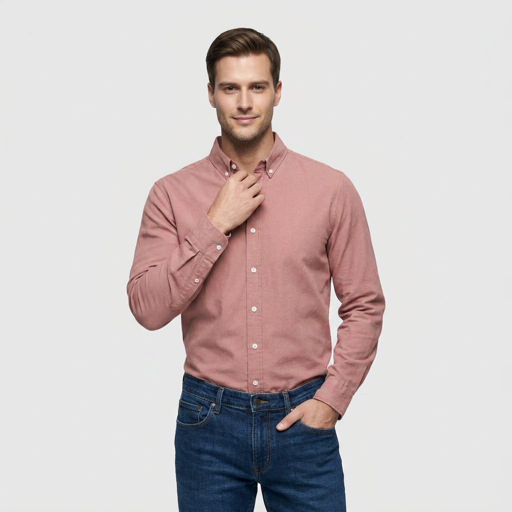 Chemise Classique Manches Longues Col Structuré pour Homme