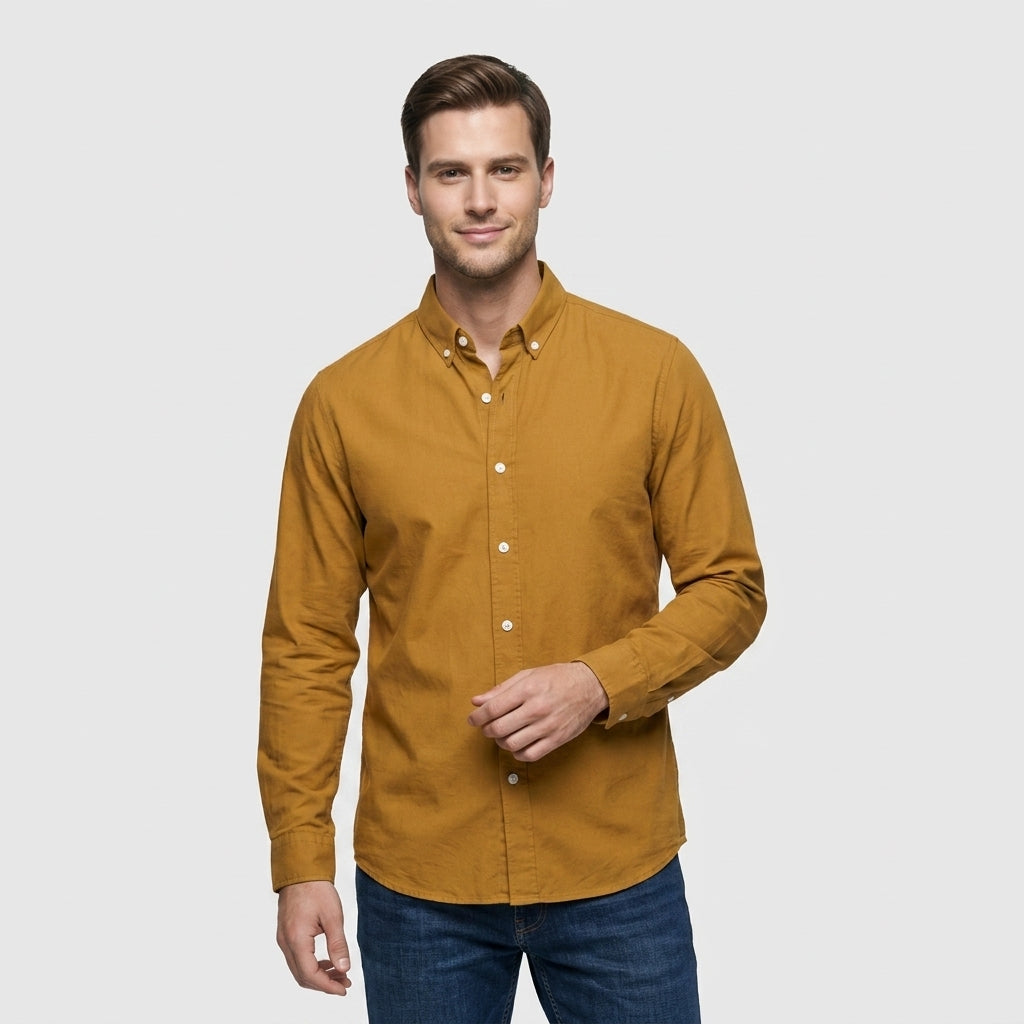 Chemise Classique Manches Longues Col Structuré pour Homme