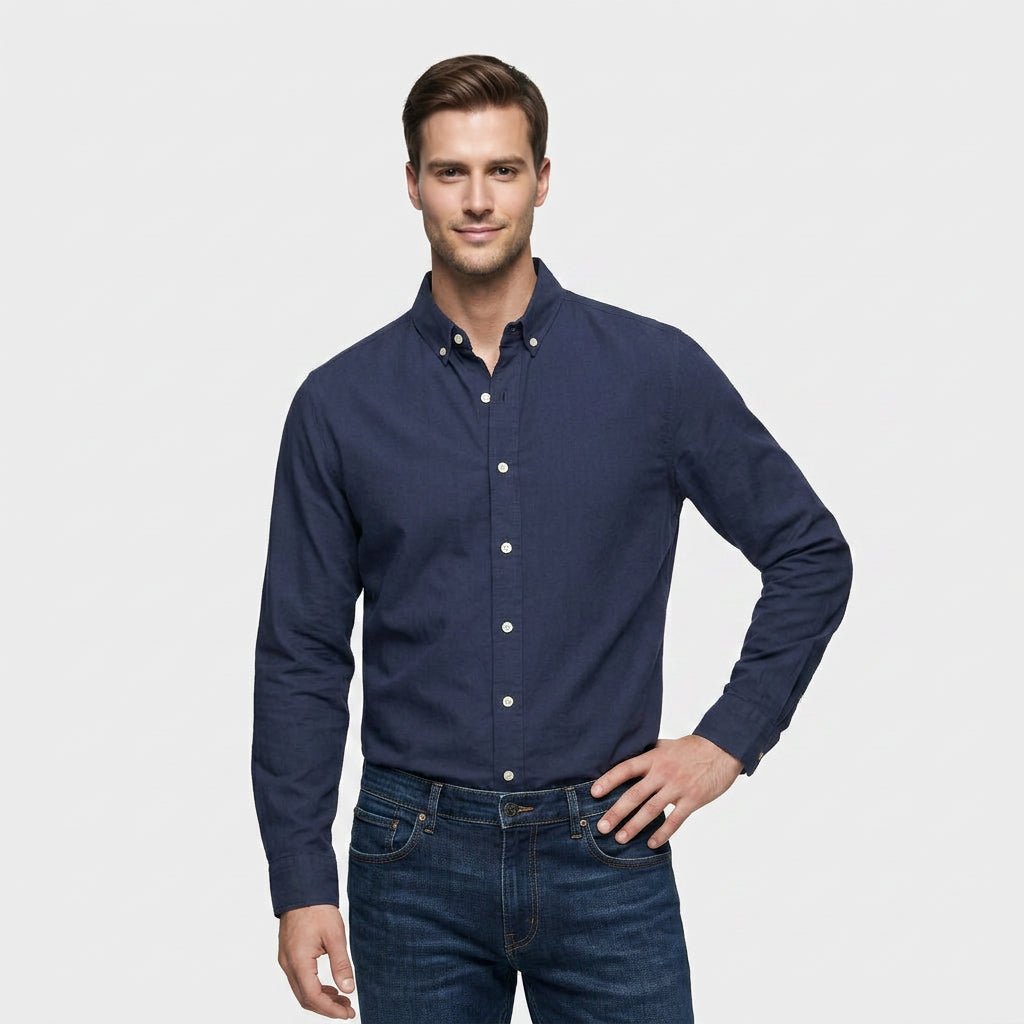 Chemise Classique Manches Longues Col Structuré pour Homme