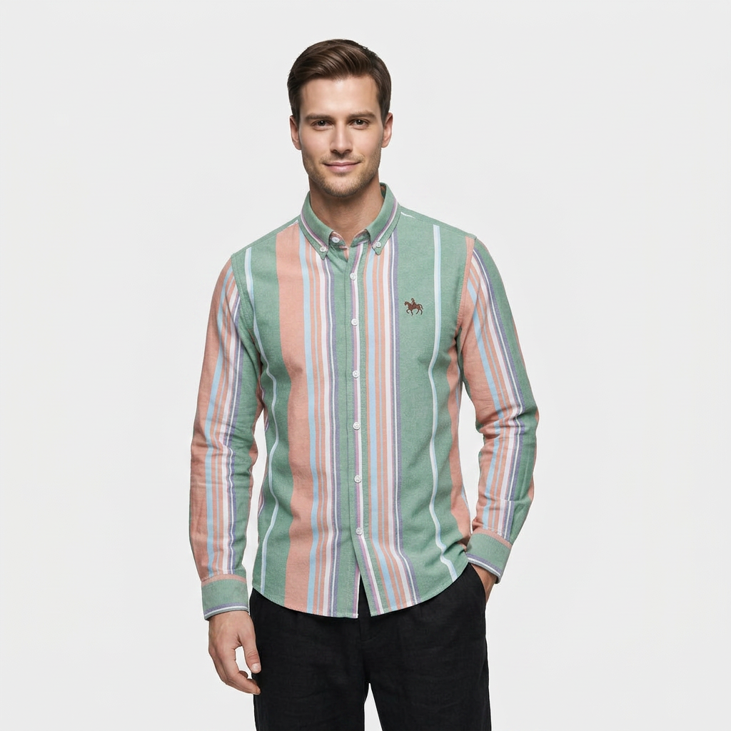 Chemise Carreaux Manches Longues Col Boutonné pour Homme
