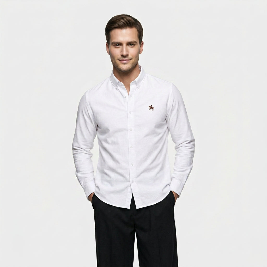 Chemise Carreaux Manches Longues Col Boutonné pour Homme
