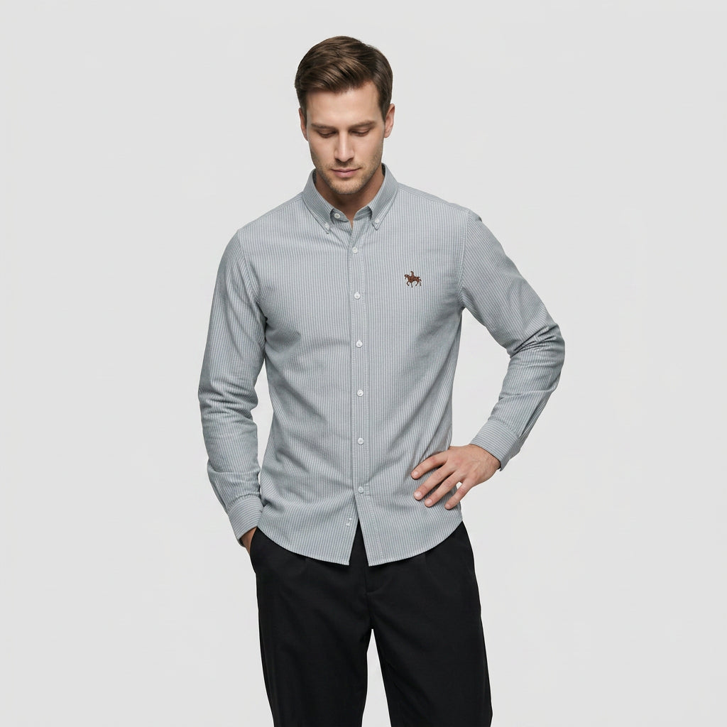 Chemise Carreaux Manches Longues Col Boutonné pour Homme