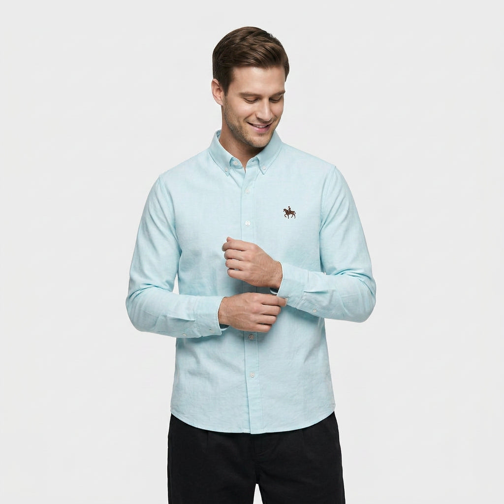 Chemise Carreaux Manches Longues Col Boutonné pour Homme