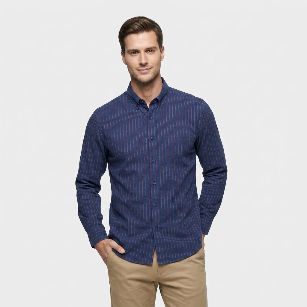 Chemise Carreaux Coupe Décontractée Col Classique pour Homme