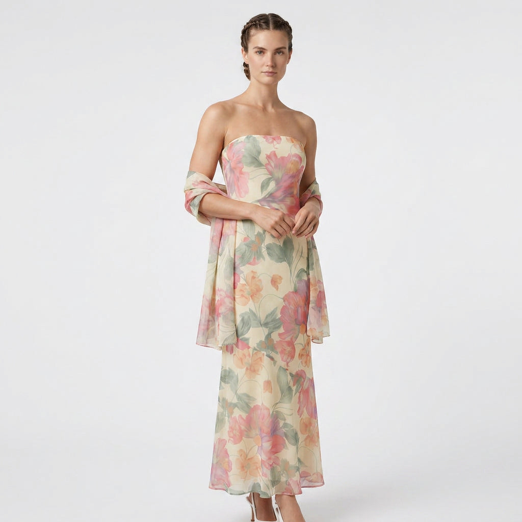 Robe Maxi Foulard Assorti Coupe Fluide pour Femme