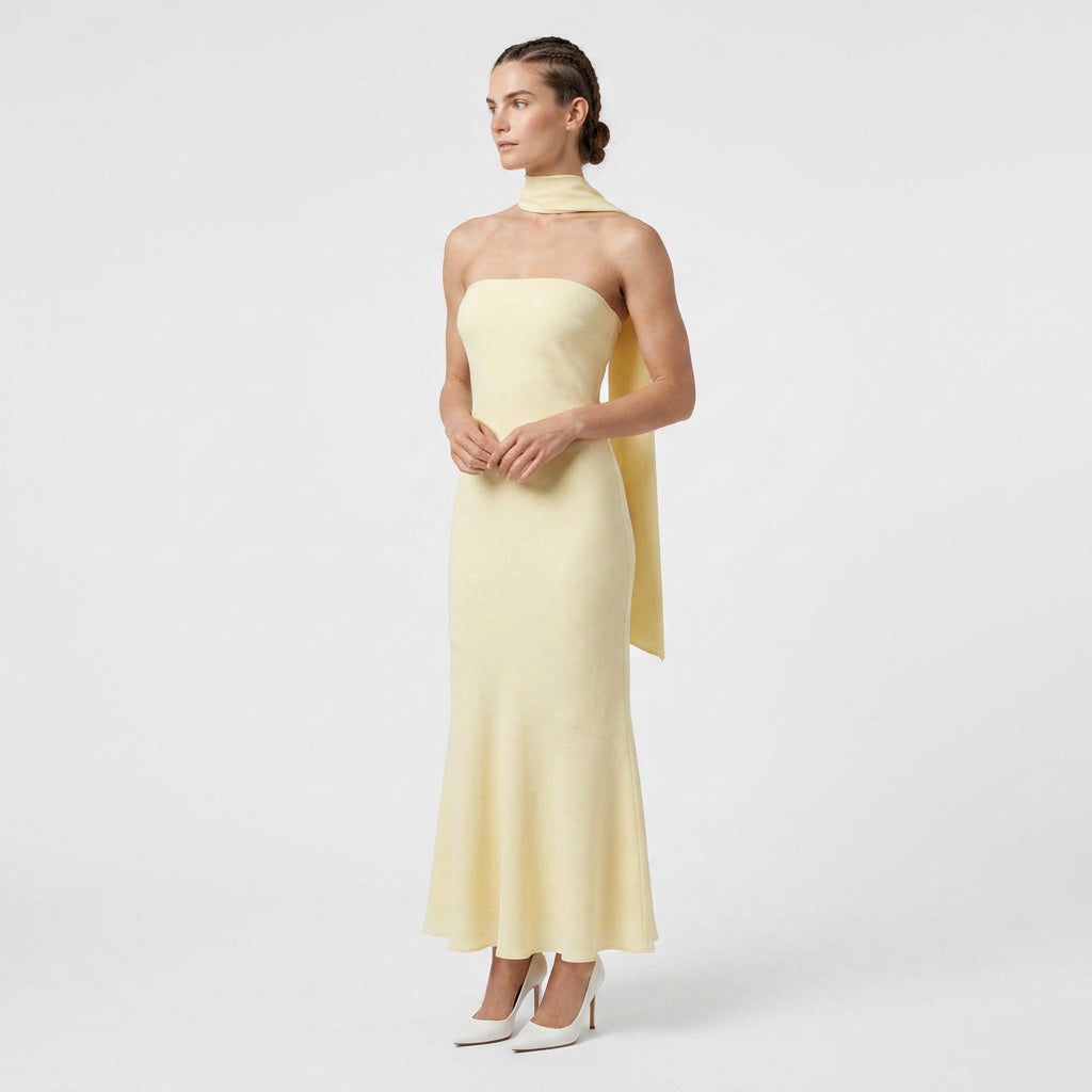 Robe Maxi Foulard Assorti Coupe Fluide pour Femme