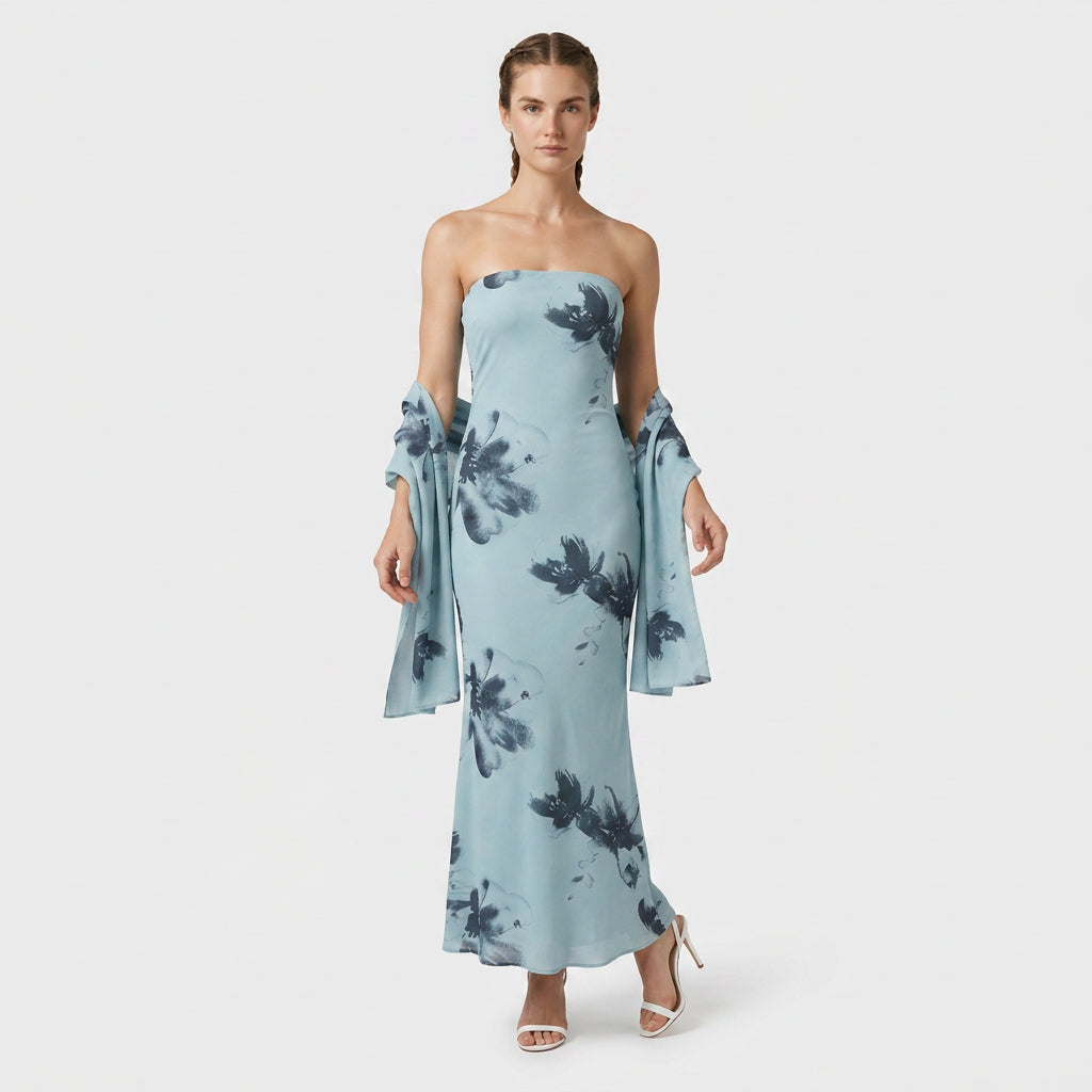 Robe Maxi Foulard Assorti Coupe Fluide pour Femme