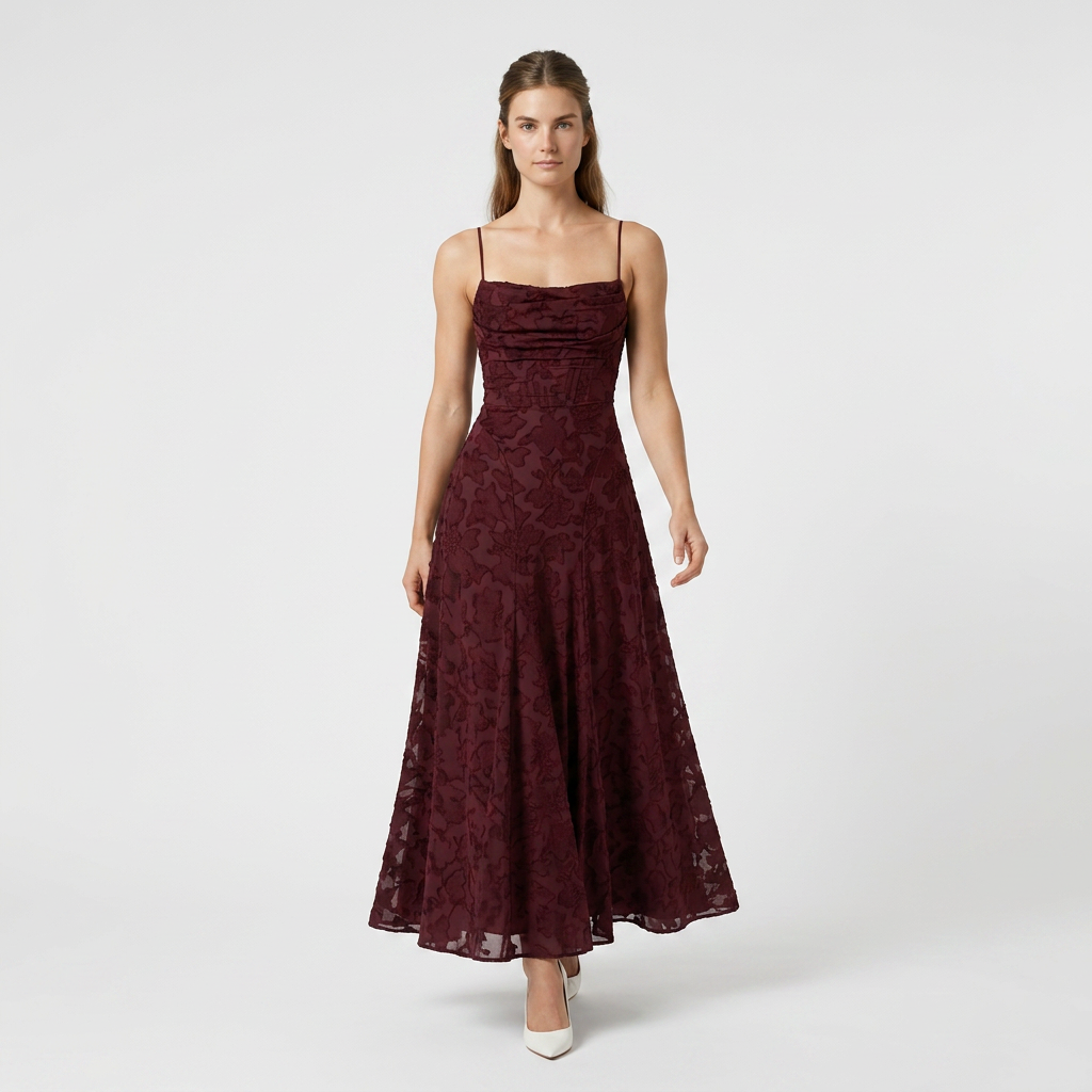Robe Maxi Bretelles Fines Coupe Décontractée pour Femme