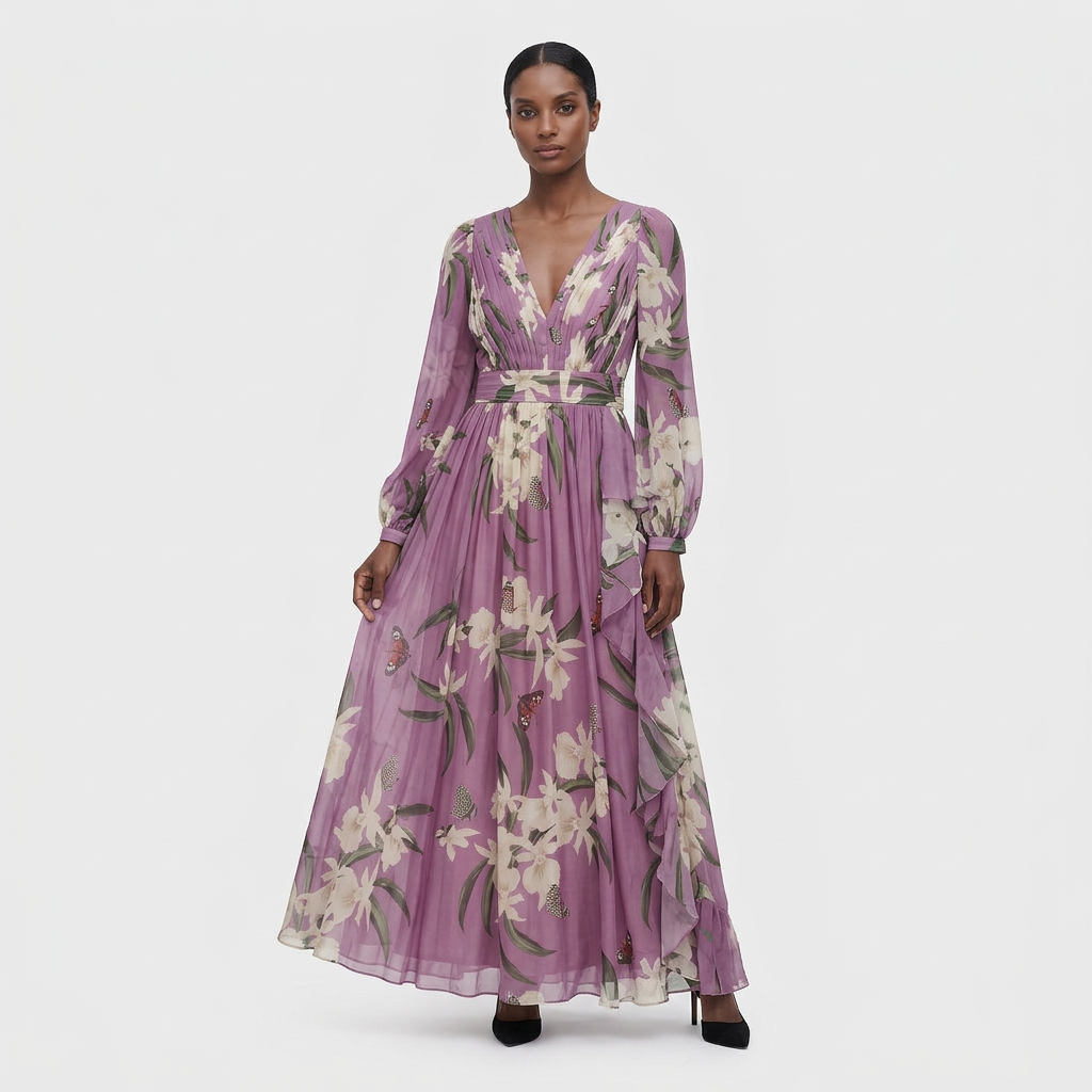 Women's Flowy Floral Maxi Dress