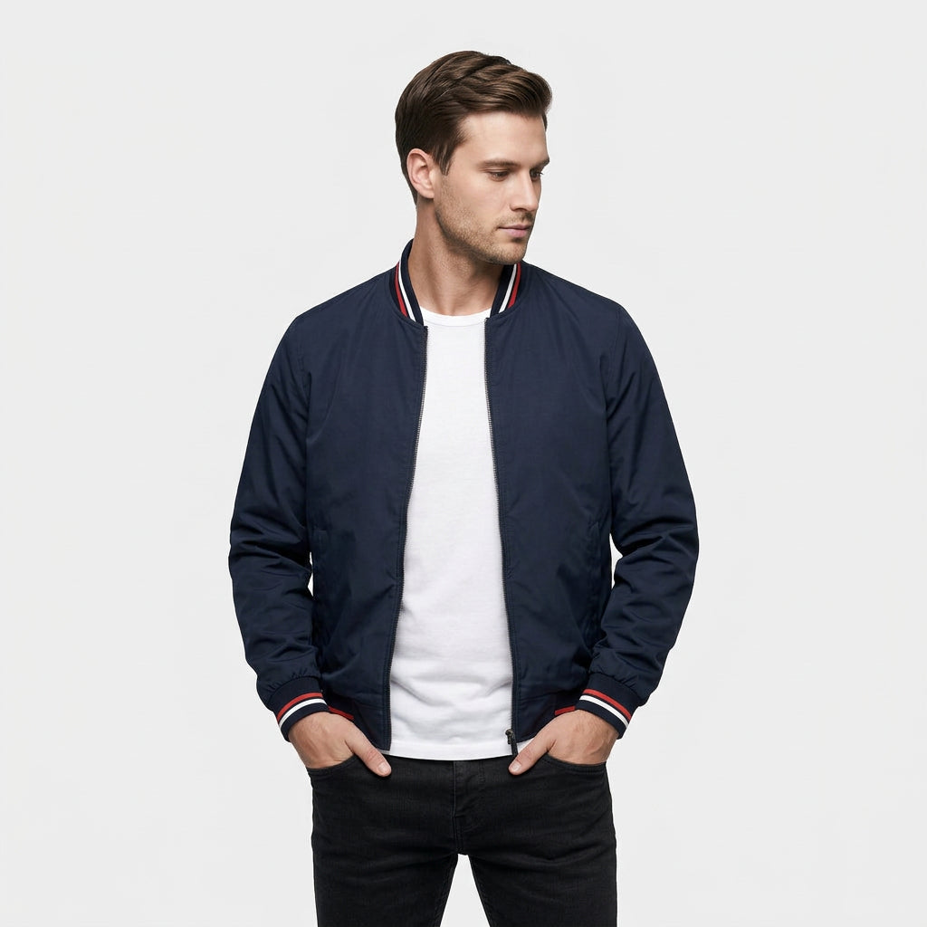Veste Bomber Légère Col Côtelé pour Homme