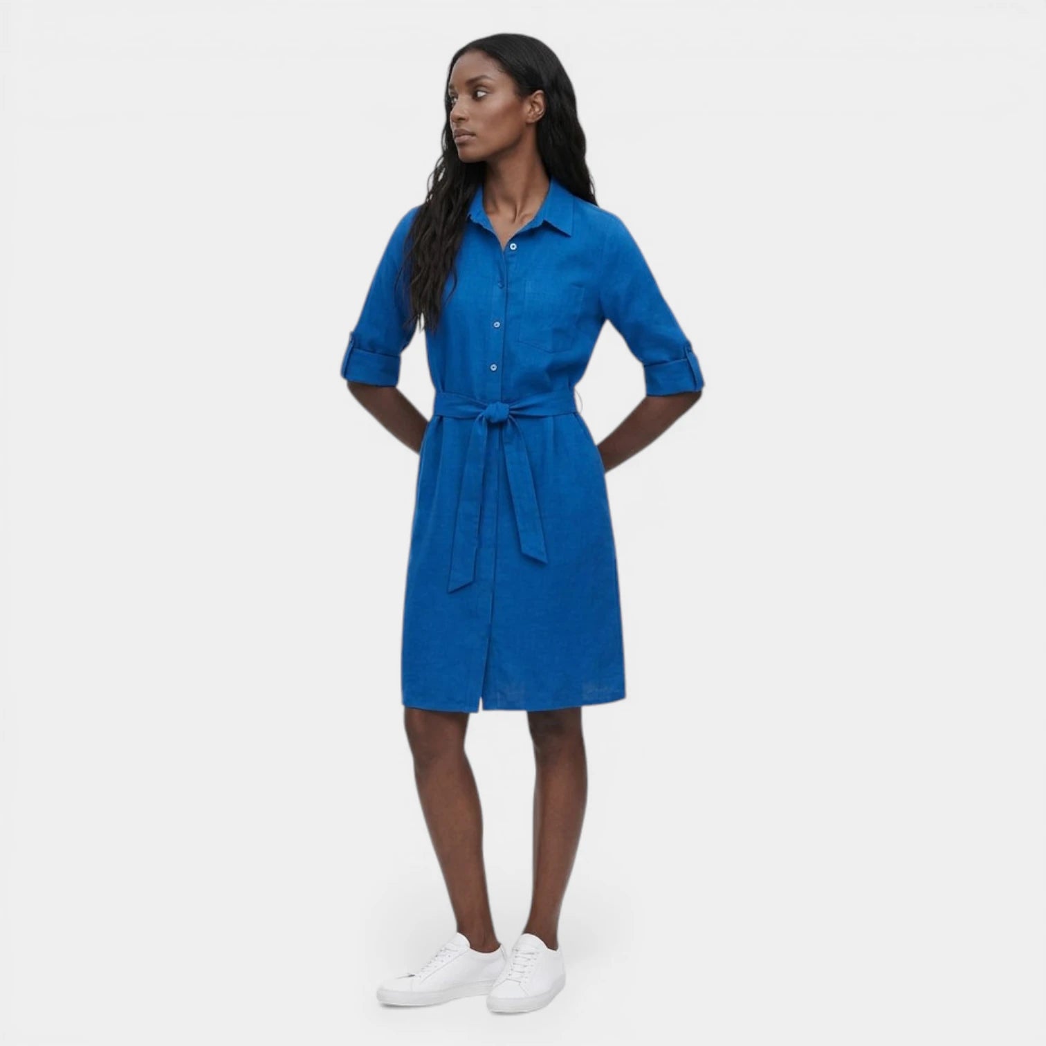 Robe Midi Bretelles Coupe Évasée pour Femme