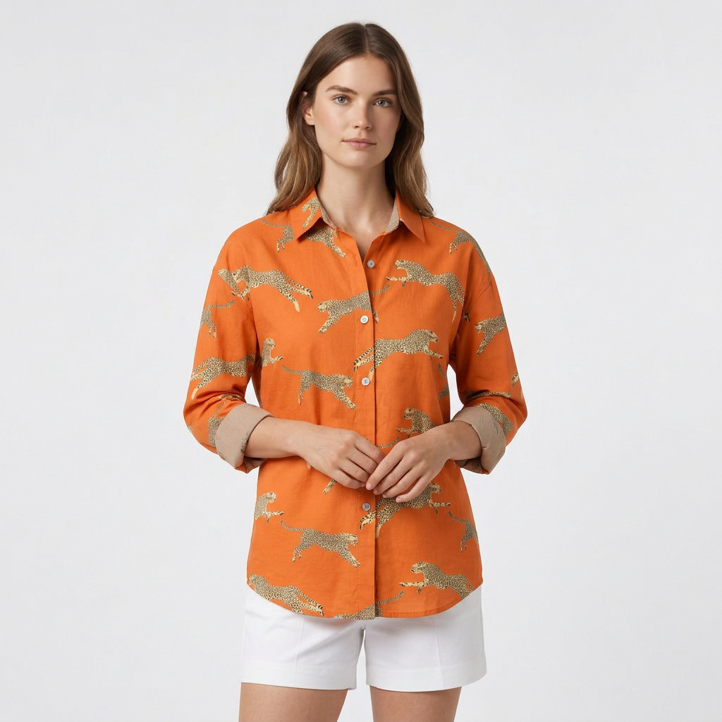 Chemise Vintage Tissu Léger Coupe Décontractée pour Femme