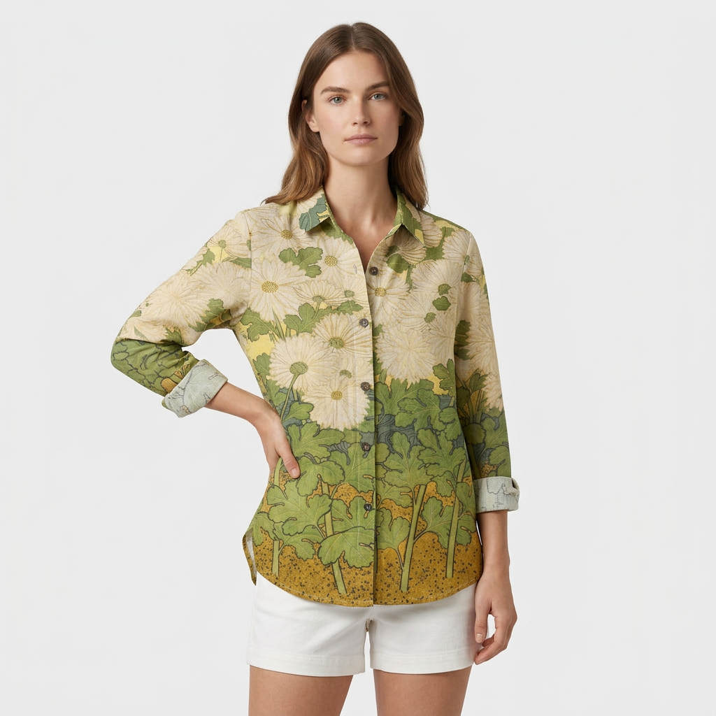 Chemise Vintage Tissu Léger Coupe Décontractée pour Femme