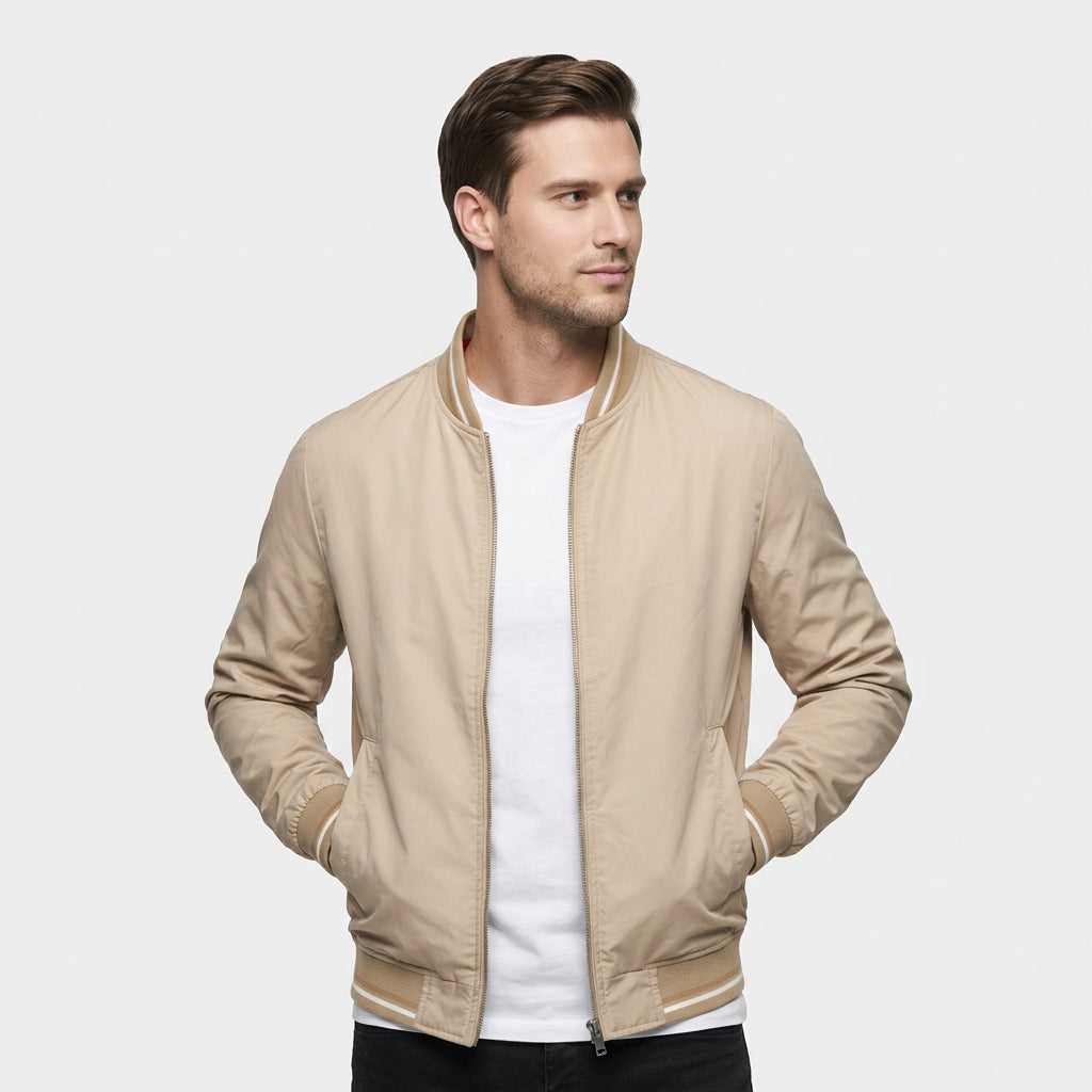 Veste Bomber Légère Col Côtelé pour Homme