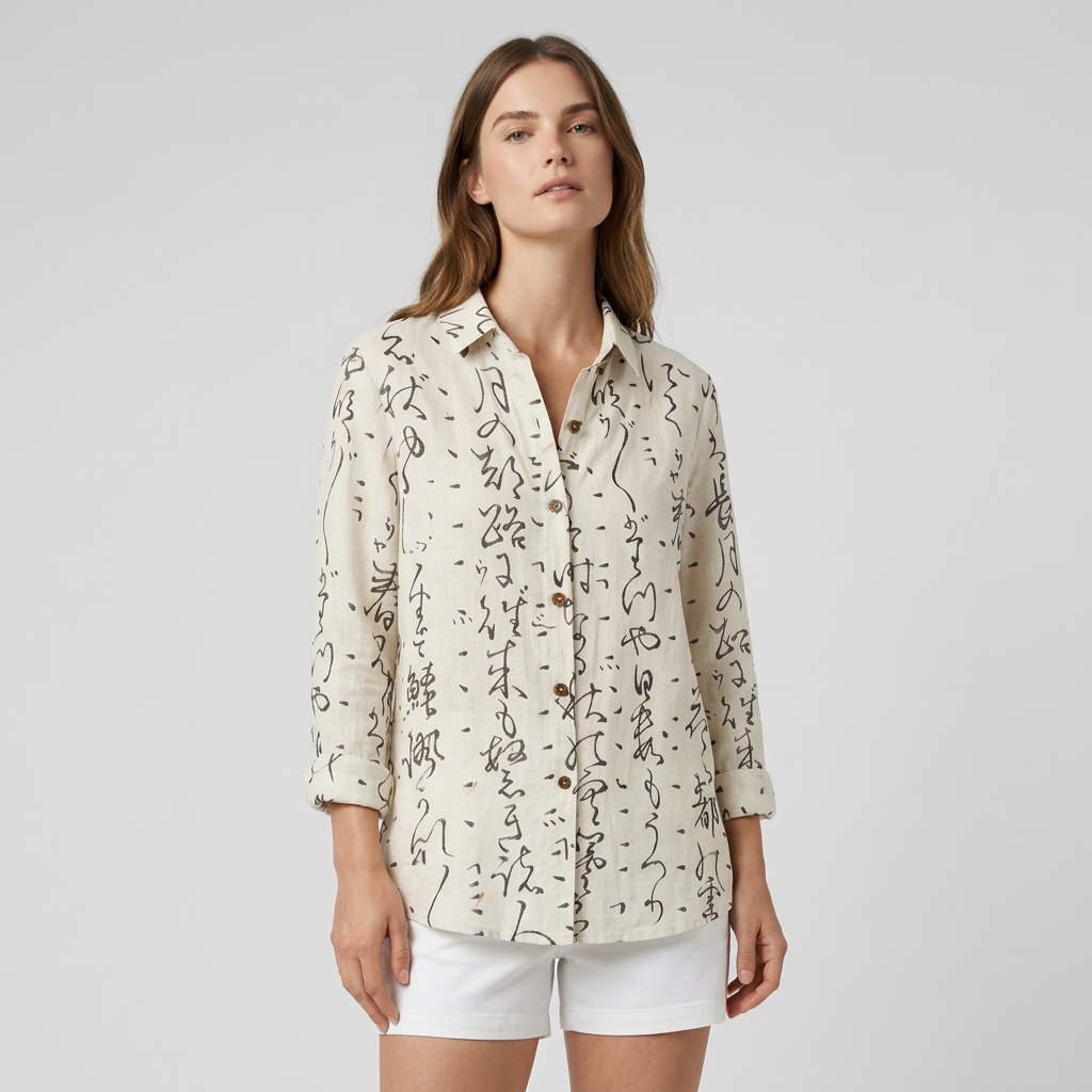 Chemise Vintage Tissu Léger Coupe Décontractée pour Femme
