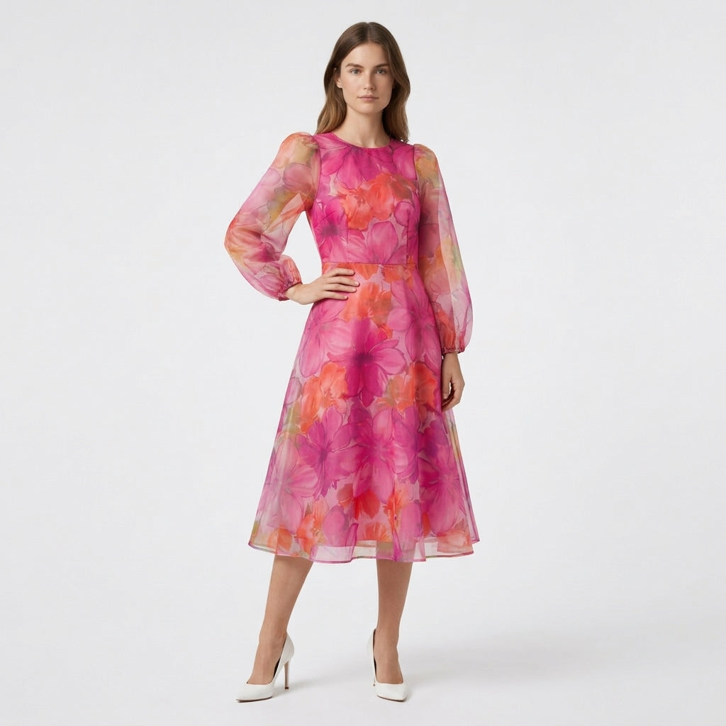 Women's Flared Floral Dress