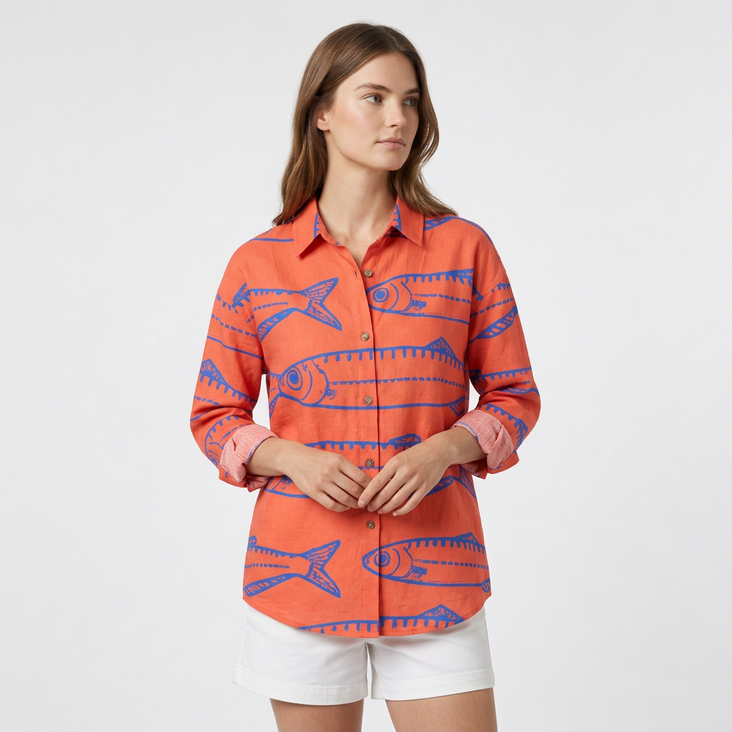 Chemise Vintage Tissu Léger Coupe Décontractée pour Femme