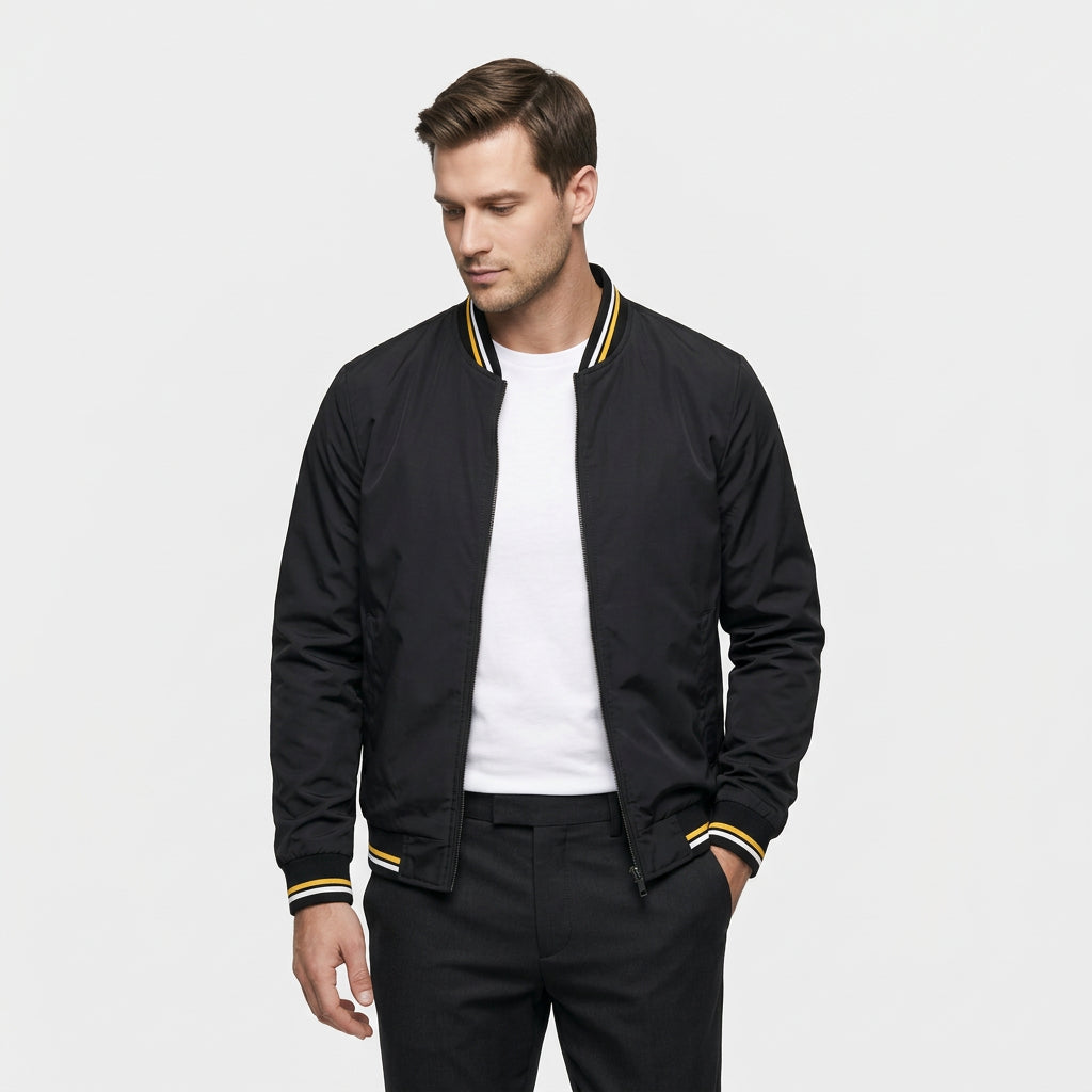 Veste Bomber Légère Col Côtelé pour Homme