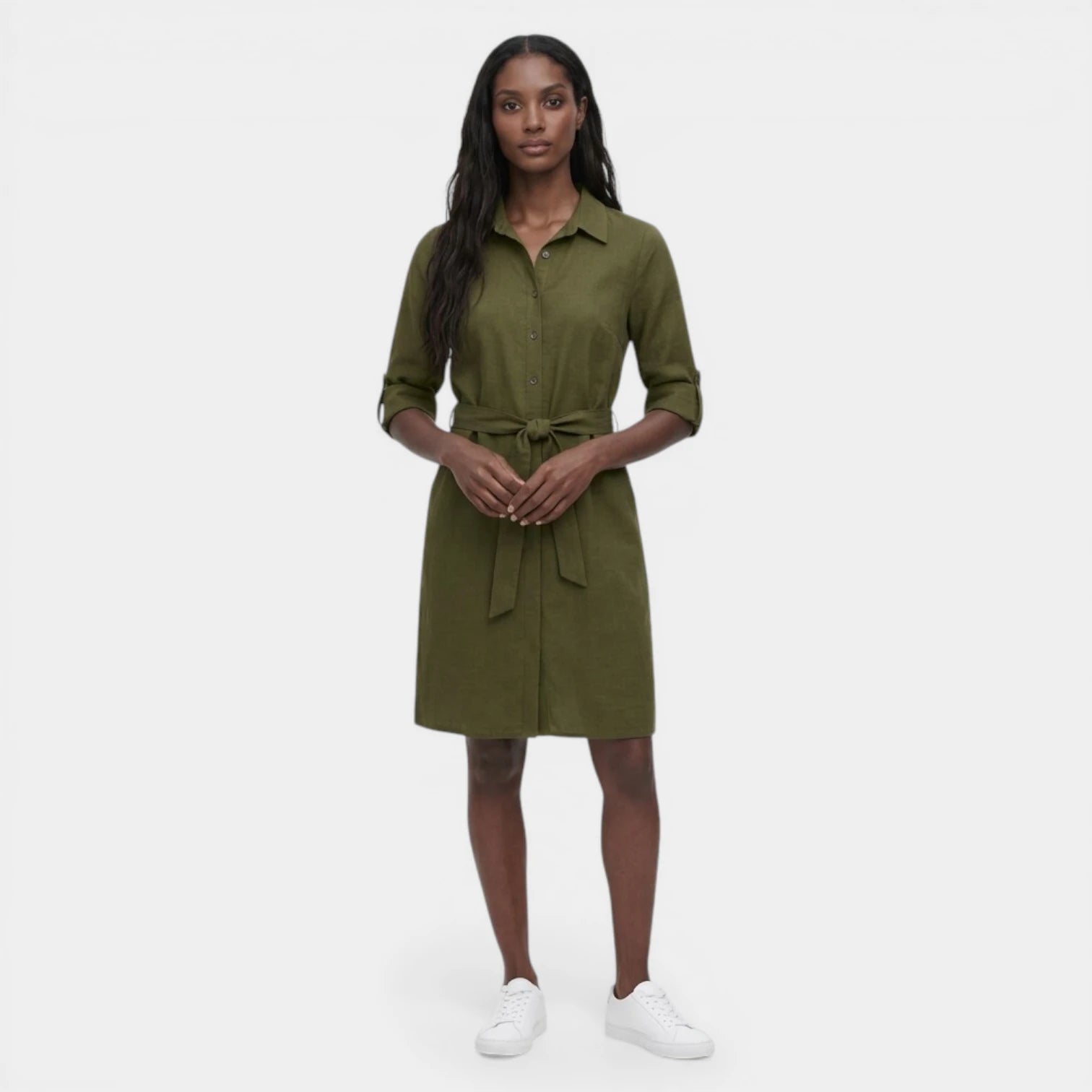 Robe Midi Bretelles Coupe Évasée pour Femme