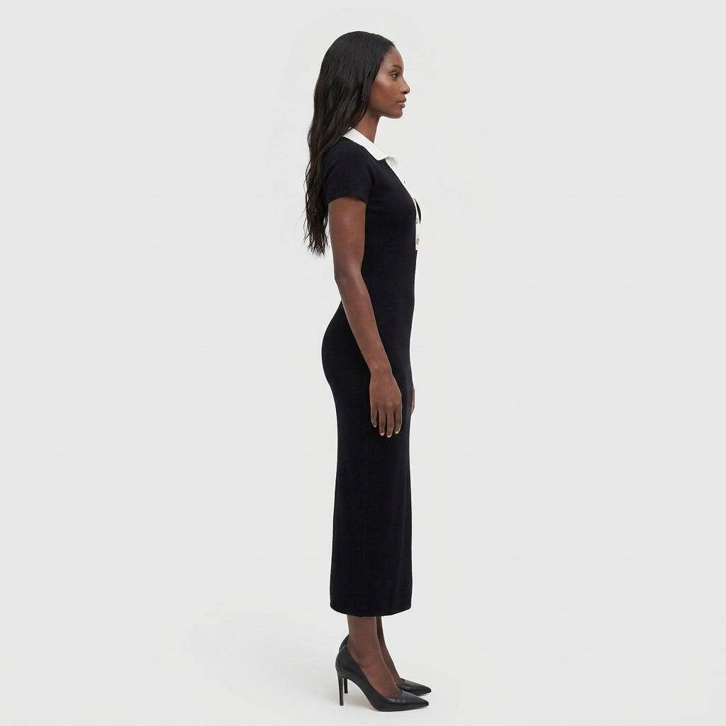 Robe Maxi Jersey Coupe Fluide Encolure Ronde pour Femme