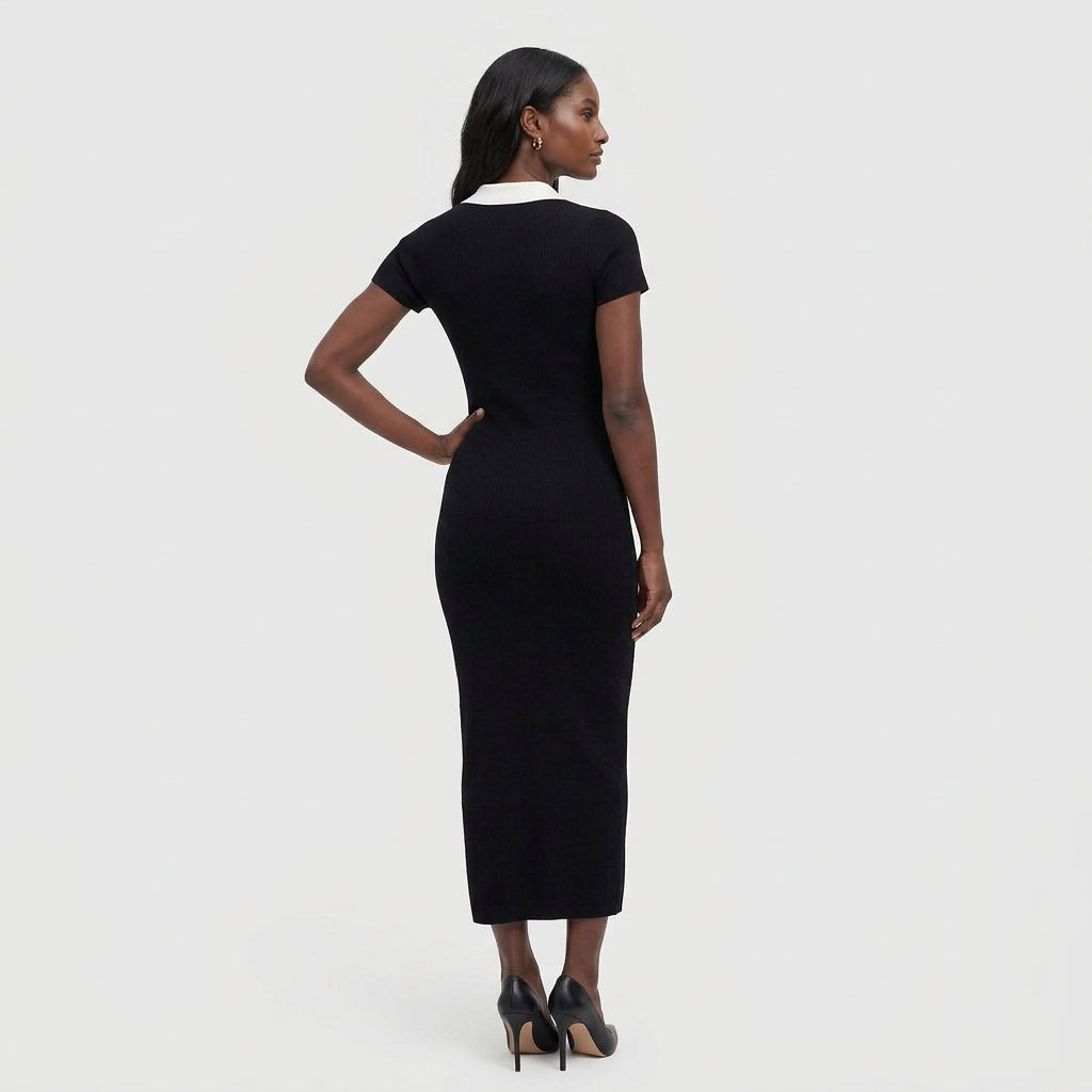 Robe Maxi Jersey Coupe Fluide Encolure Ronde pour Femme