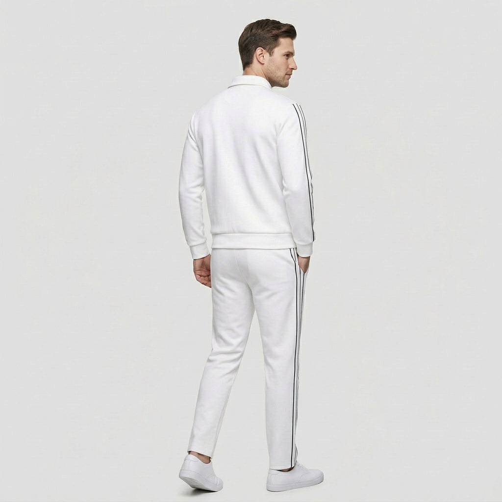 Ensemble Survêtement Jersey Côtelé Coupe Décontractée pour Homme
