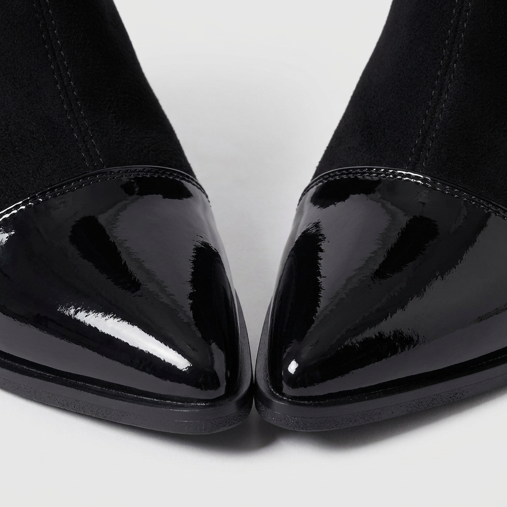 Bottines Daim Bout Pointu Talon Bloc pour Femme