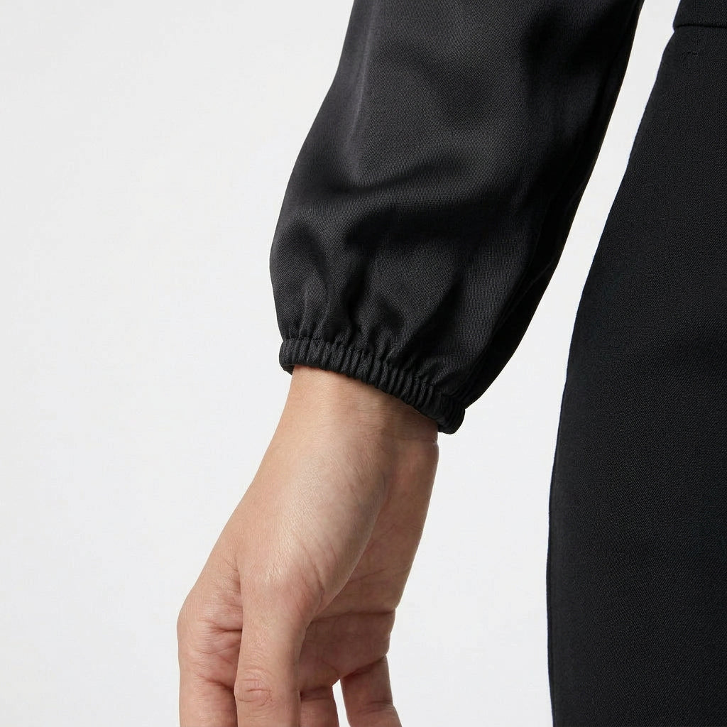 Blouse Col Lavallière Manches Longues pour Femme