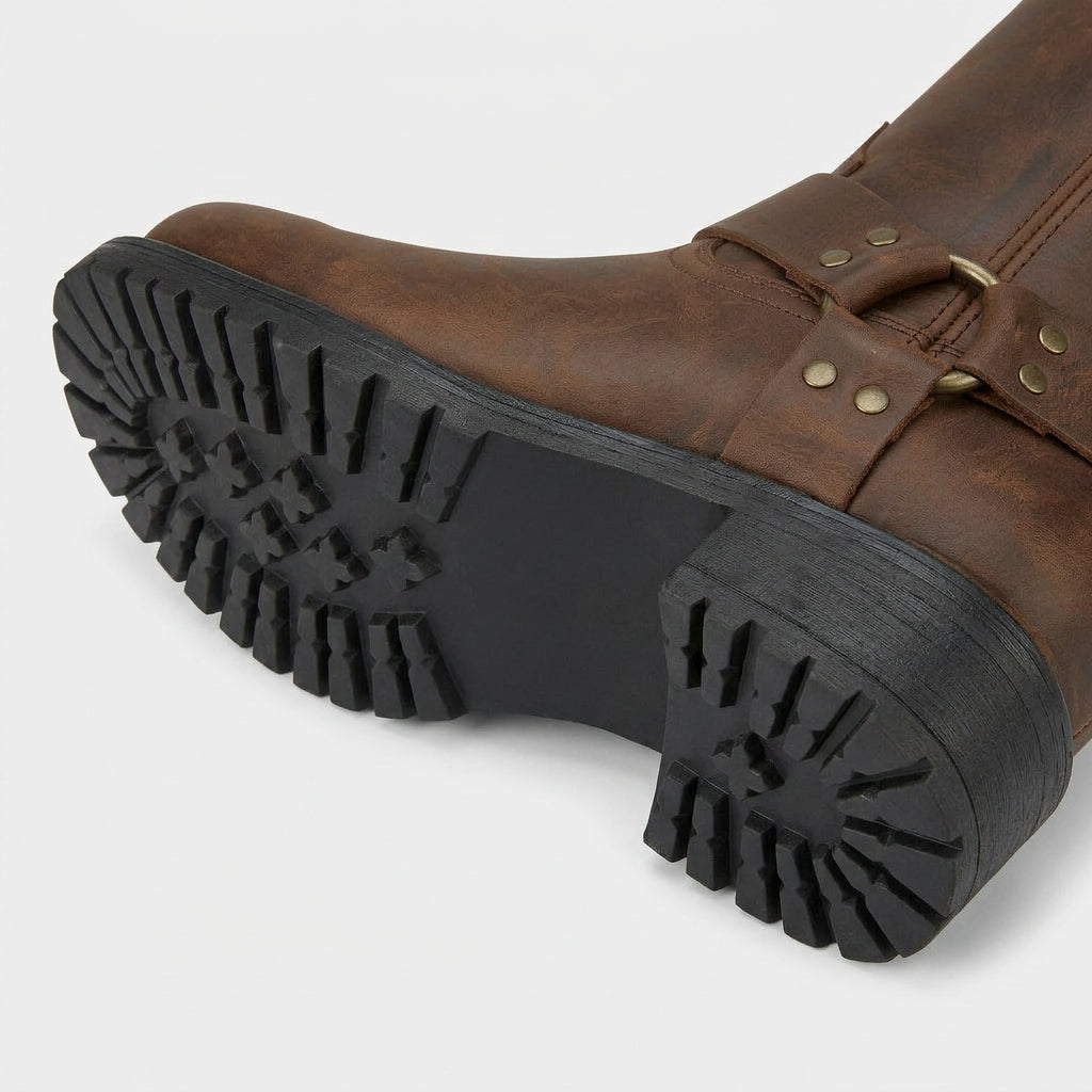Bottines Cuir Bride Cheville Talon Bloc pour Homme