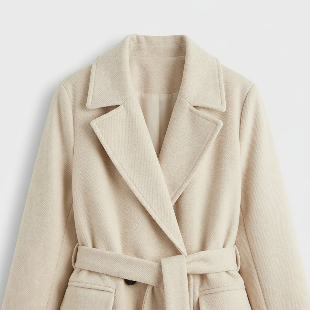 Trench Coat Ceinturé Double Boutonnage pour Femme