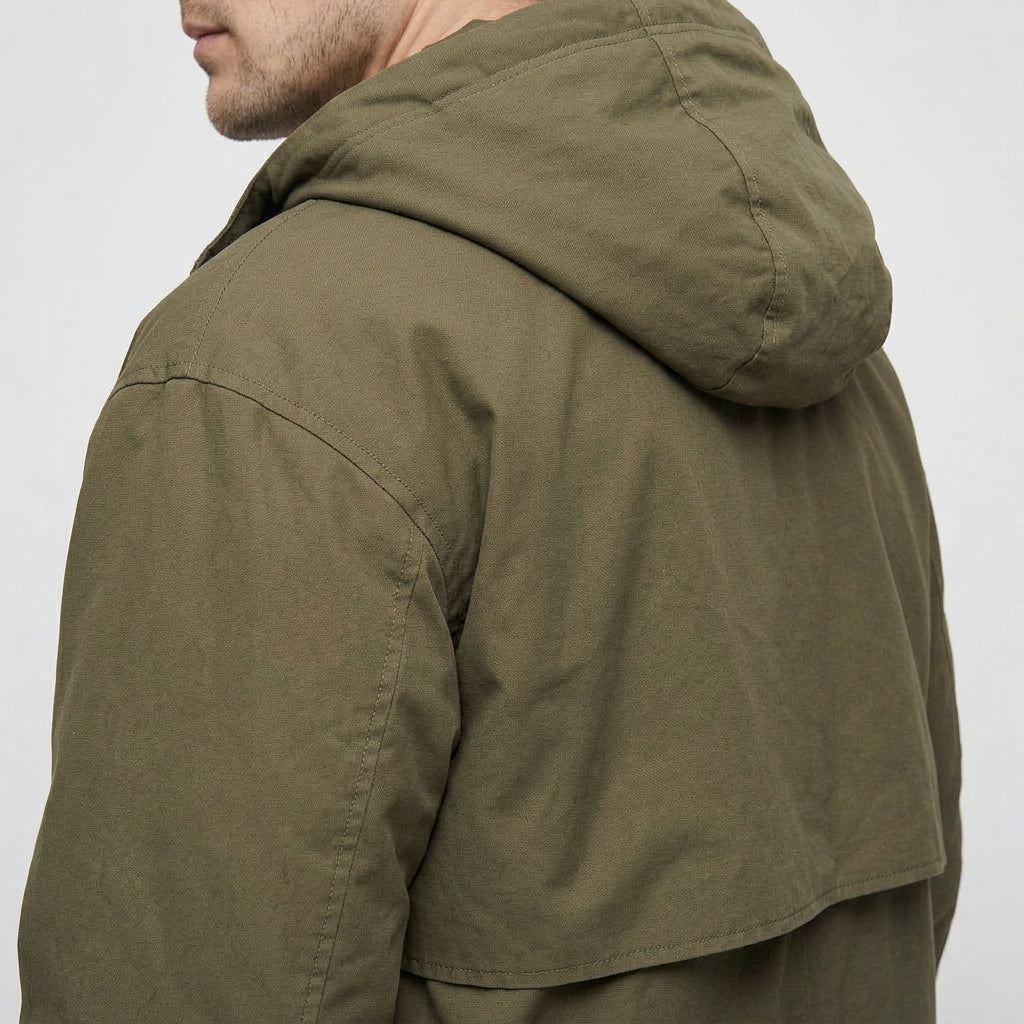 Trench Doudoune Imperméable Capuche Coupe Matelassée pour Homme