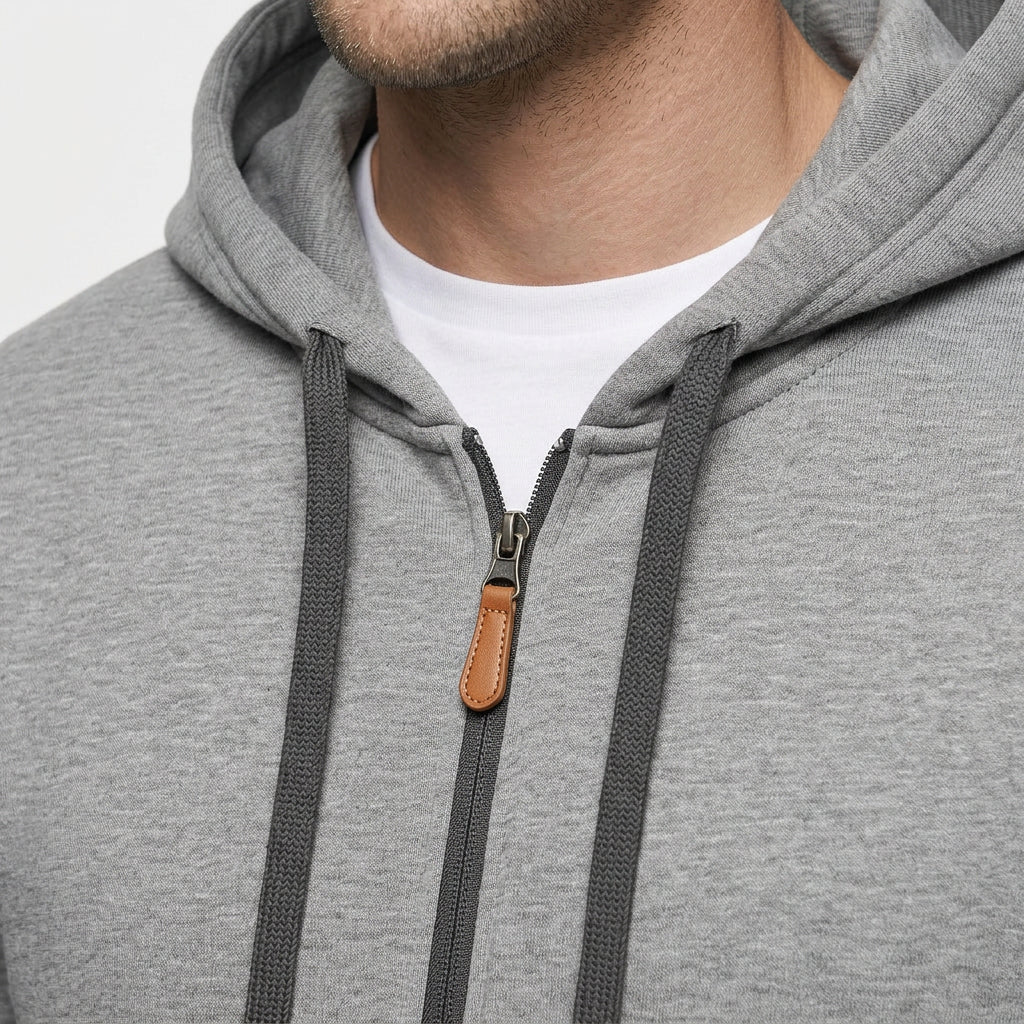 Sweat Capuche Demi-Zip Poches Zippées pour Homme