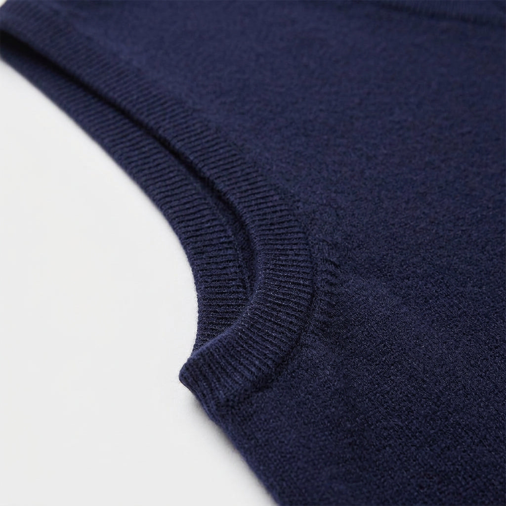 Pull Sans Manches Col V Maille Fine pour Homme