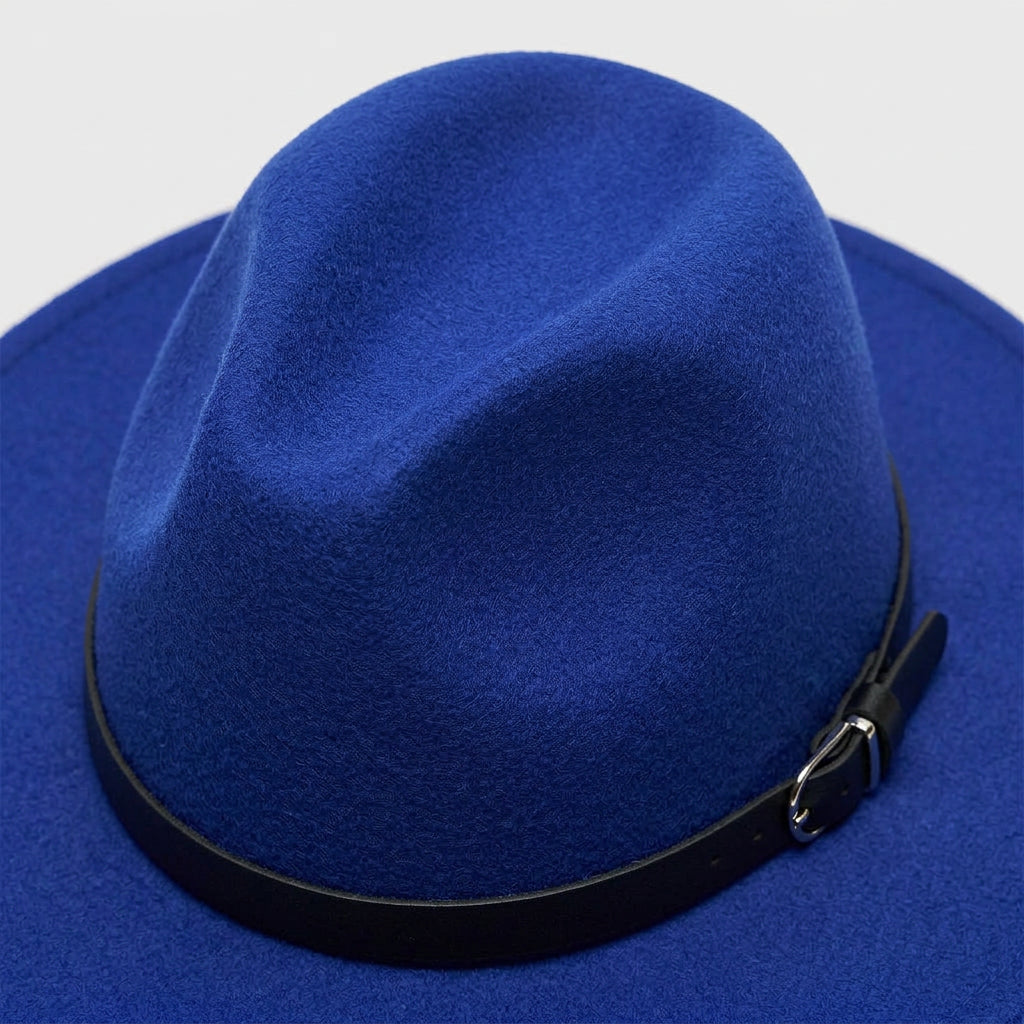 Chapeau Fedora à Larges Bords en Feutre Tressé Classique pour Homme