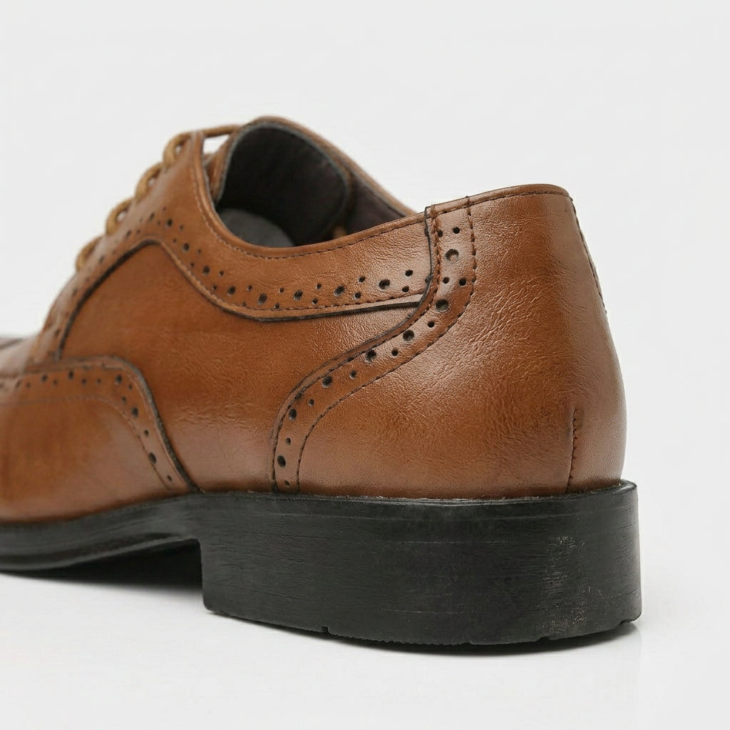 Derbies Oxford en Cuir Perforé Détails Richelieu Semelle Cousue pour Femme