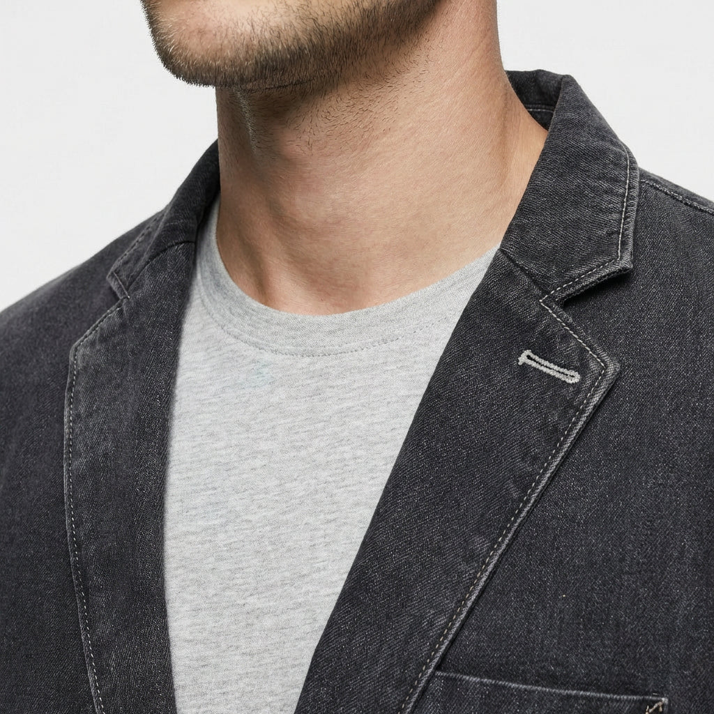 Blazer Coton Léger Coupe Ajustée pour Homme
