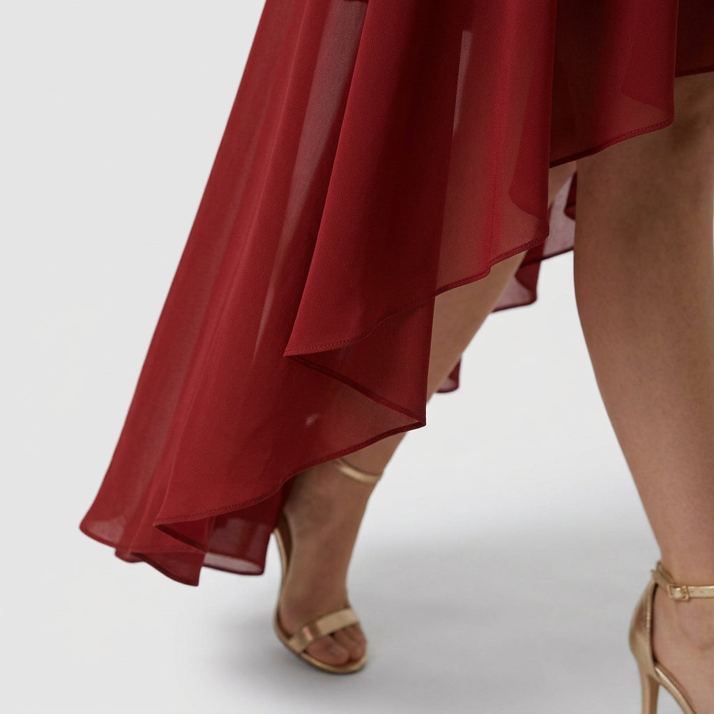 Robe Asymétrique High-Low Coupe Évasée pour Femme