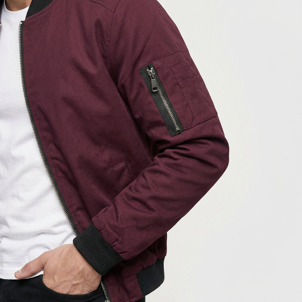 Veste Bomber Slim Coupe Ajustée Moderne pour Homme