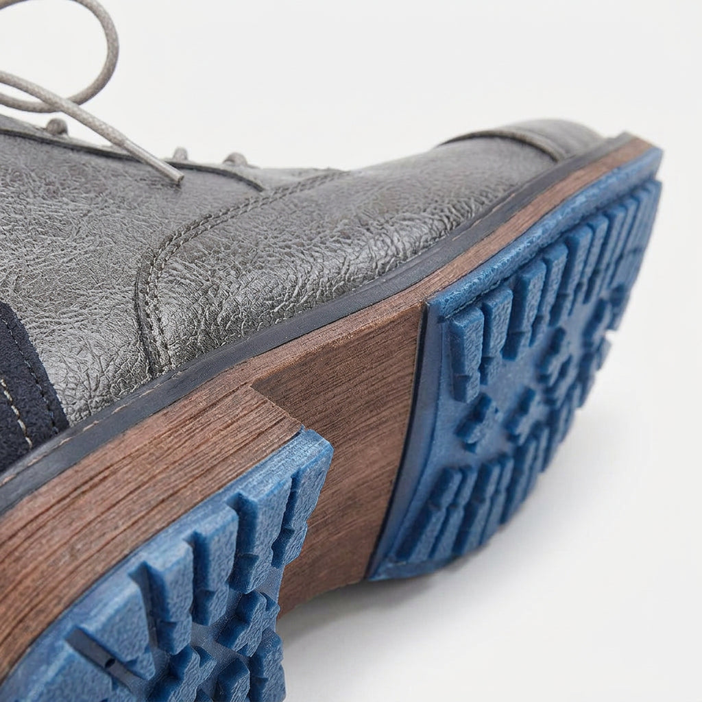 Bottines Cuir Lacées Style Vintage pour Homme