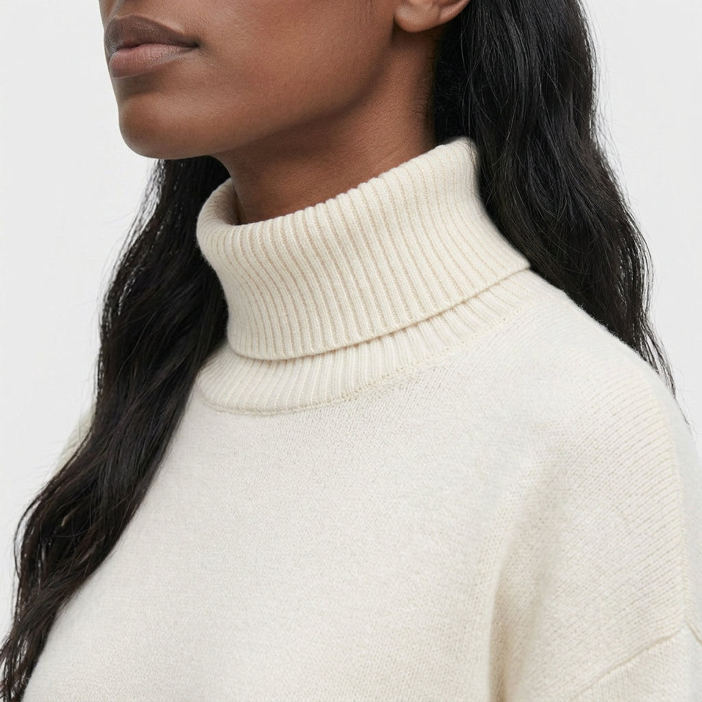 Ensemble Maille Pull Col Roulé et Pantalon Large pour Femme