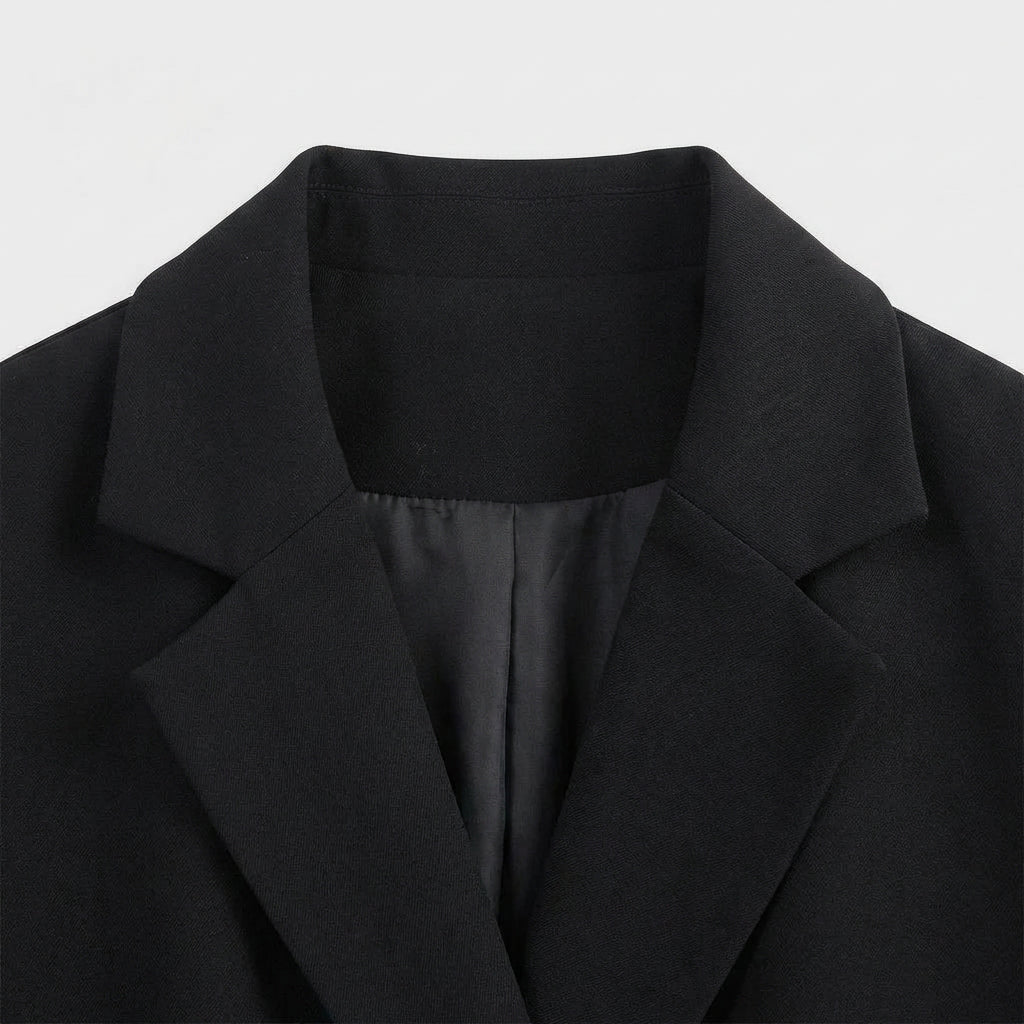 Blazer Ample Coupe Décontractée Détails Structurés pour Femme